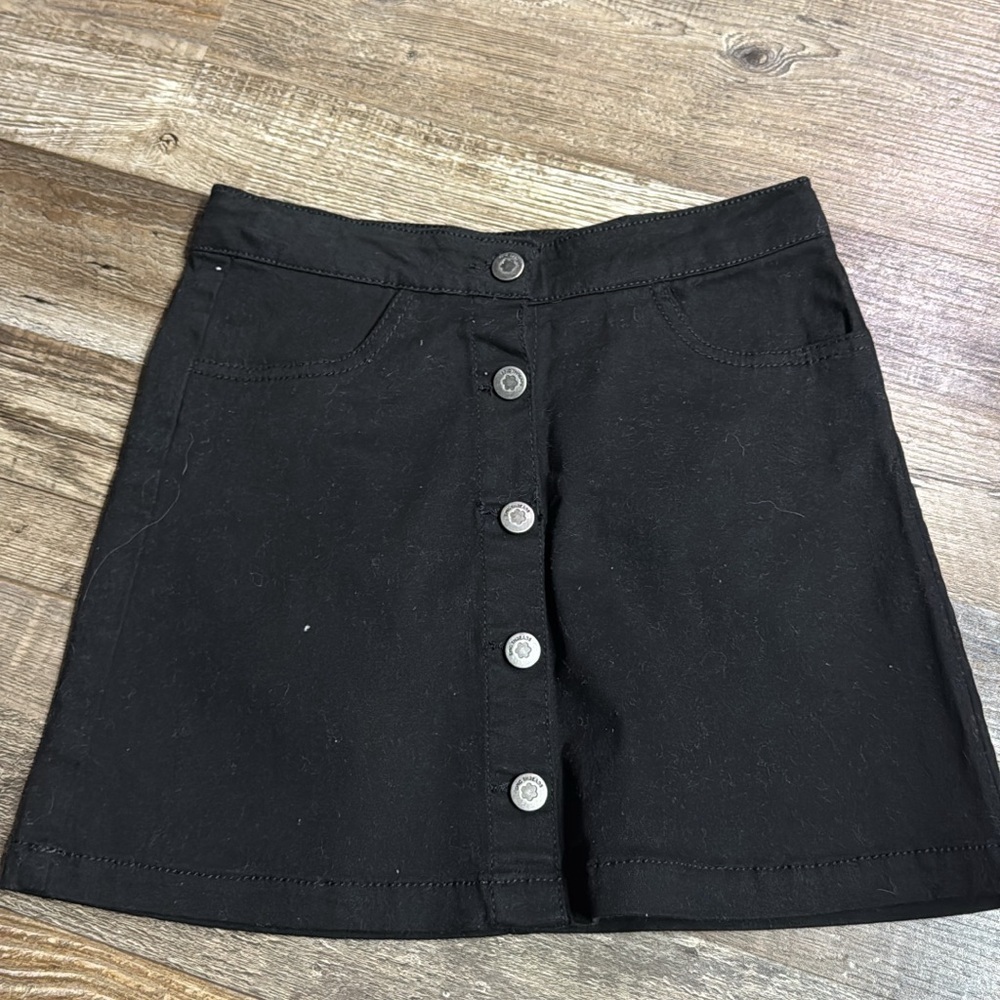 Epic Threads Girls Button Front Skirt | Black | Youth Large | NWT